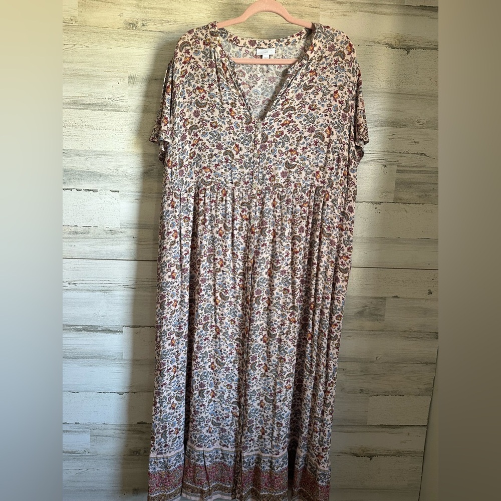J. Jill Multicolor Floral Midi Dress - Picture 4 of 5